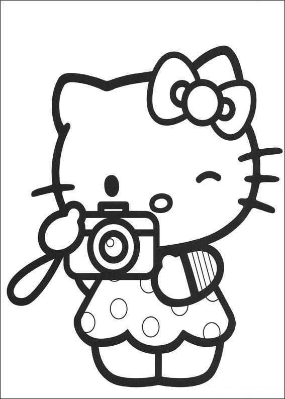 Plansa de colorat cu Hello Kitty 21 43
